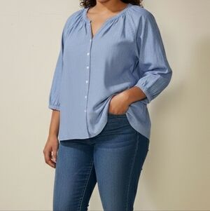 Levi's denim blouse for women, 100% cotton, 3/4 sleeve, size XL